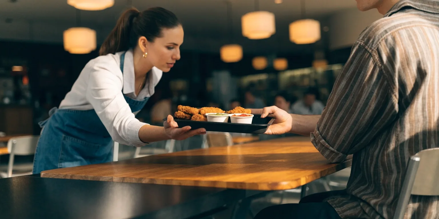 Stainless tray with chicken tenders and tongs
